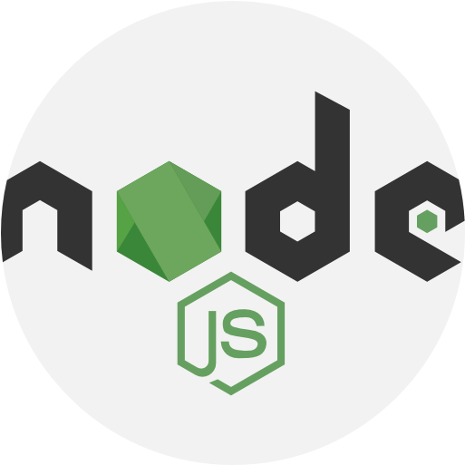 The image displays the Node.js logo, featuring the word "node" in stylized black lowercase letters with a green hexagonal shape resembling a gem in place of the "o." Below "node" is a green hexagon with "JS" inside, representing JavaScript. The background is white.